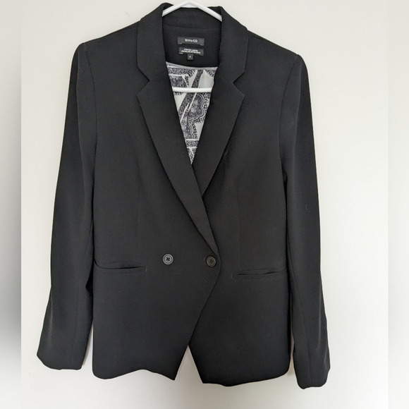 RW&Co black double breasted suit jacket blazer size 8 - Picture 1 of 4